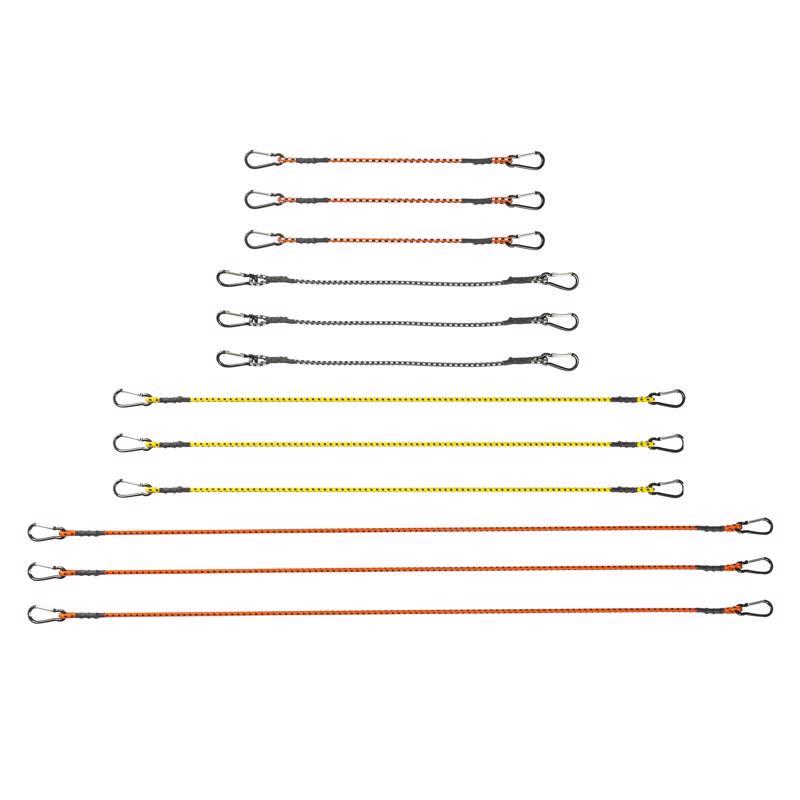 Keeper Assorted Carabiner Style Bungee Cord 0.315 in. 12 pk