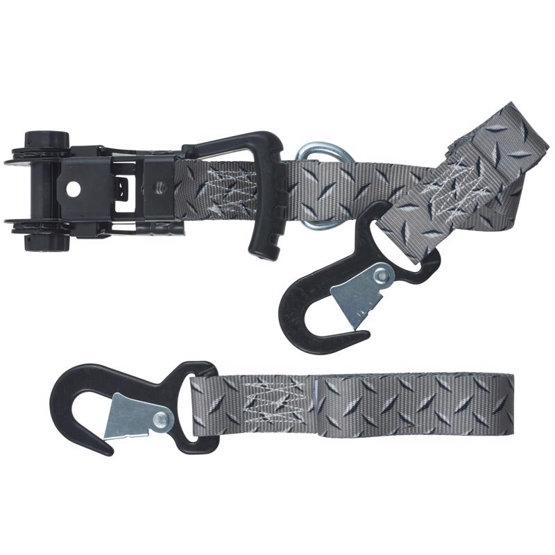 Keeper Ergo-Torque 1.25 in. W X 8 ft. L Gray Ratchet Tie Down Strap 800 lb 2 pk