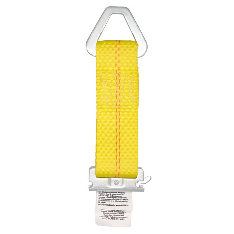 Keeper 2 in. W X 7 in. L Yellow E-Track Tie-Off 2000 lb 1 pk
