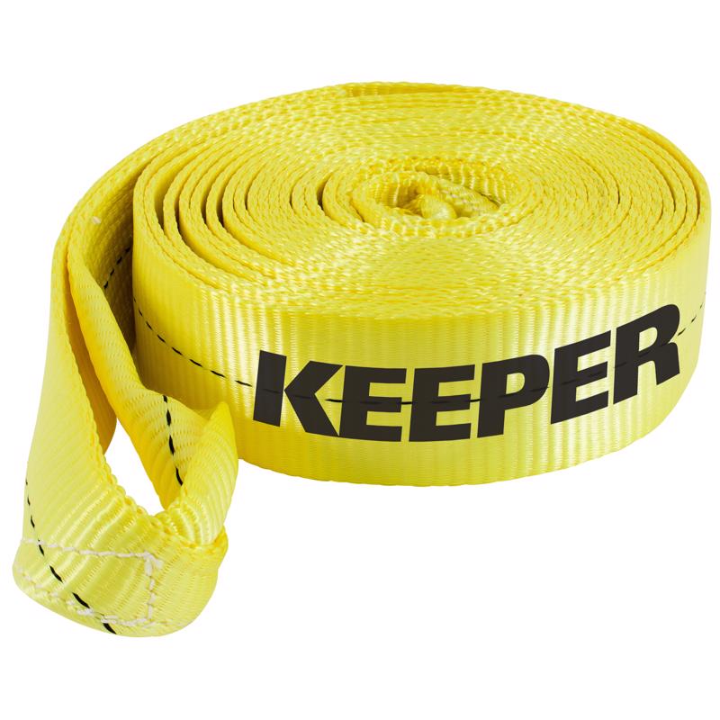 Keeper 3 in. W X 30 ft. L Yellow Vehicle Recovery Strap 15000 lb 1 pk