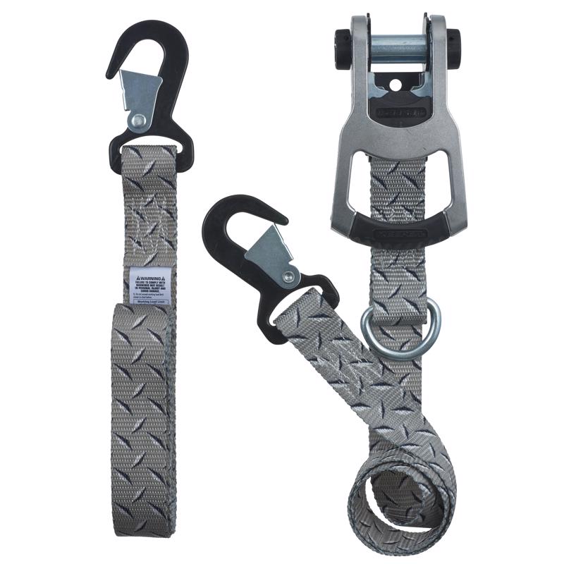Keeper 1.25 in. W X 8 ft. L Gray Tie Down w/Ratchet 1000 lb 2 pk