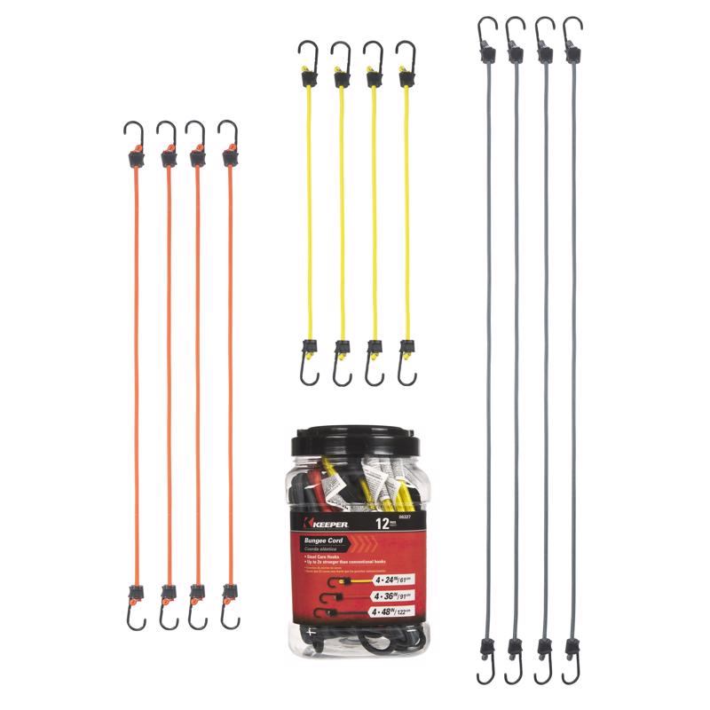 Keeper Assorted Bungee Cord Set 0.315 in. 12 pk