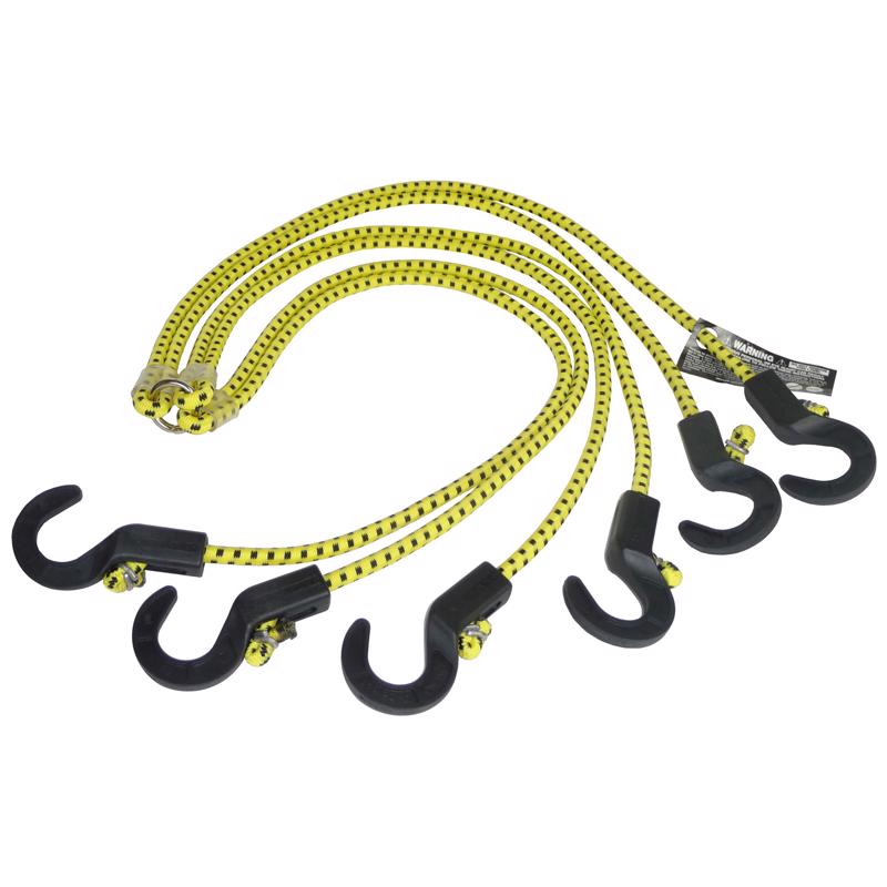 Keeper Black/Yellow Adjustable Bungee Cord 50 in. L X 0.14 in. 1 pk