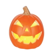 Seasons Yellow LED Prelit Pumpkin Halloween Decor