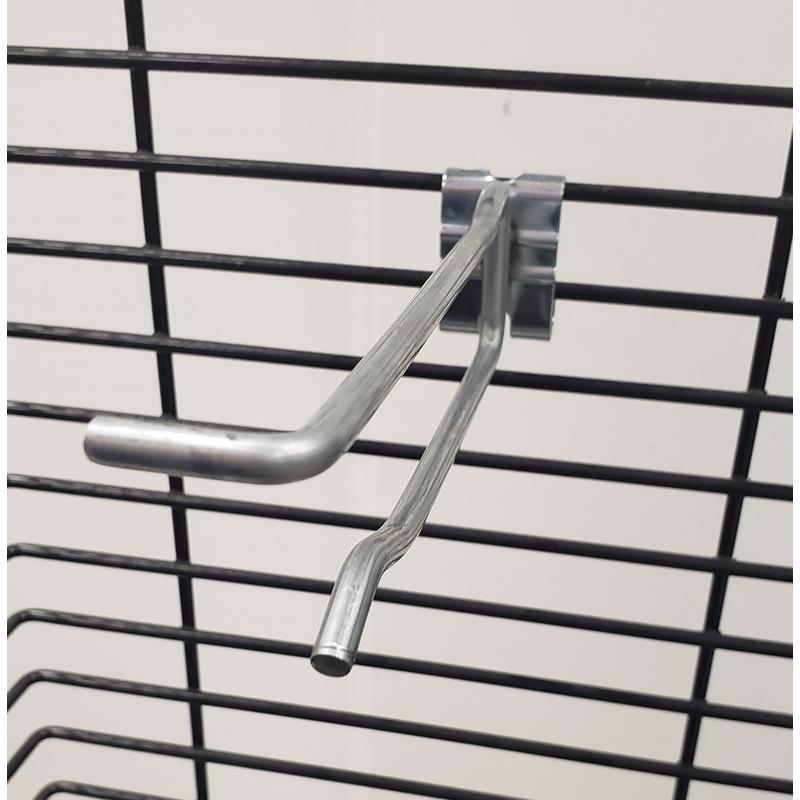 4 in. 212 Silver Metal Cross bar non scanning hooks Wire Rack Hooks 50 pk