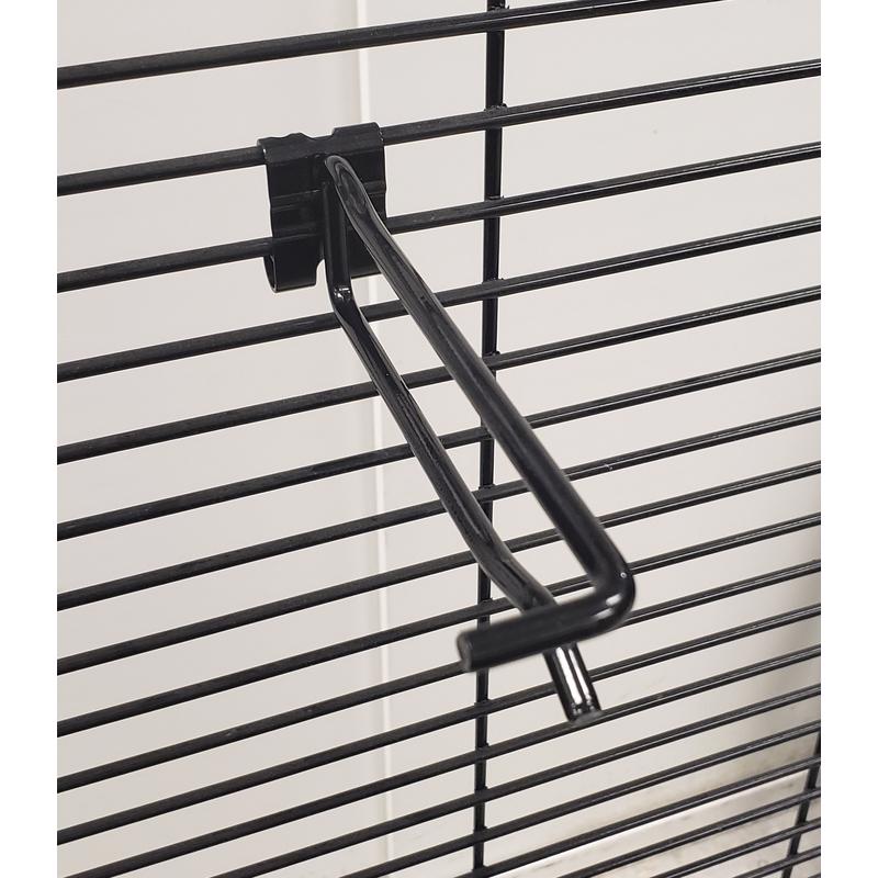 4 in. 212 Black Metal Cross bar hooks in black Wire Rack Hooks 50 pk