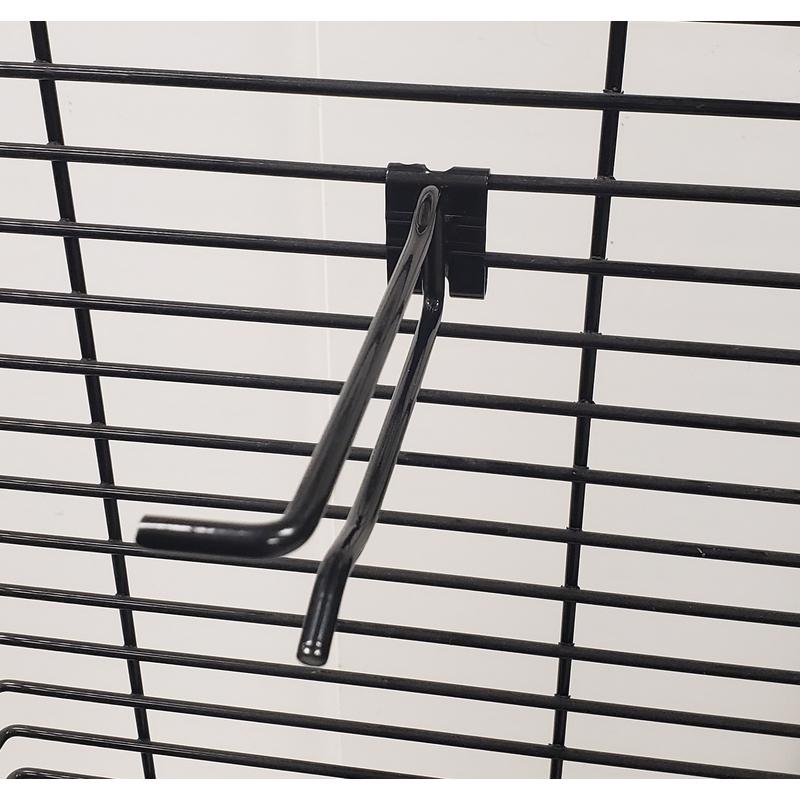 4 in. 212 Black Metal Cross bar hooks in black Wire Rack Hooks 50 pk