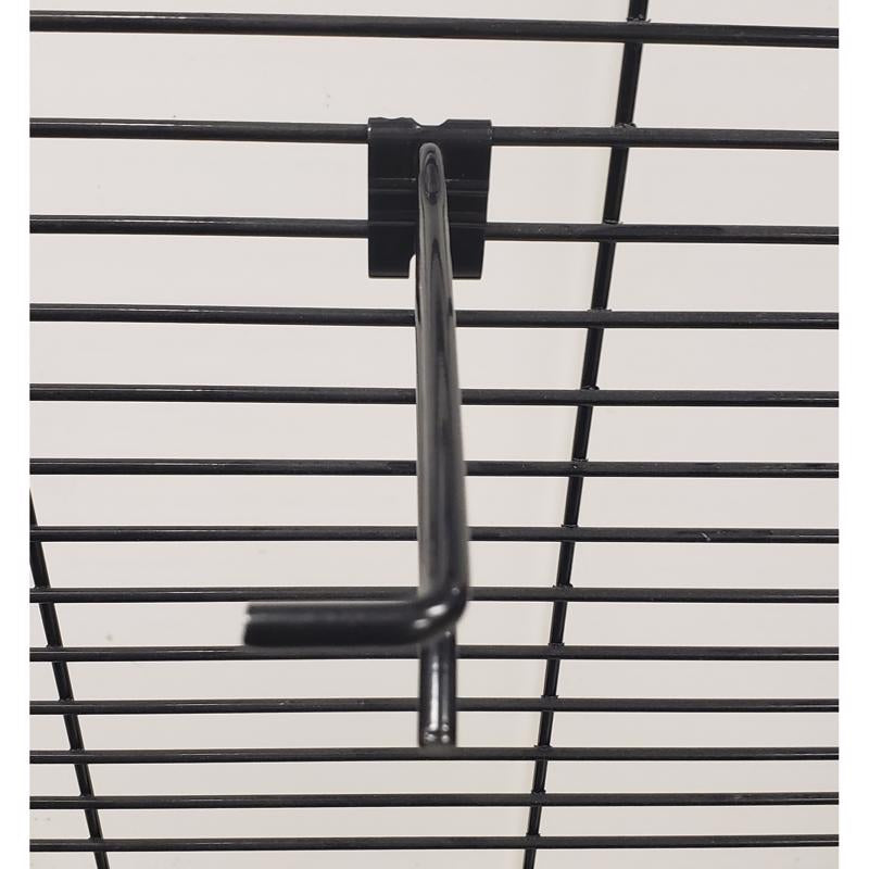 4 in. 212 Black Metal Cross bar hooks in black Wire Rack Hooks 50 pk