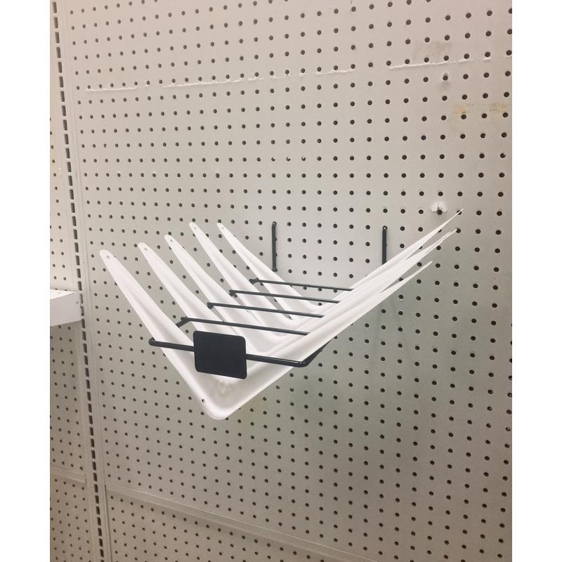 5 in. H X 7 in. W X 13 in. D Black Metal Shelf Bracket Holder-Large Pegboard Display