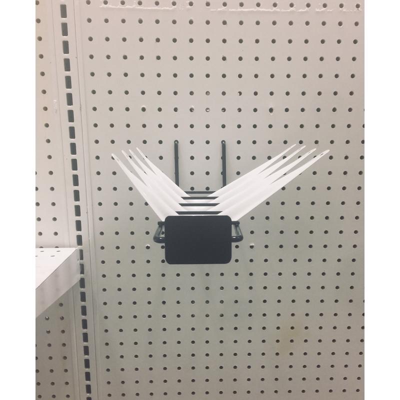 5 in. H X 3 in. W X 13 in. D Black Metal Shelf Bracket Holder-Small Pegboard Display