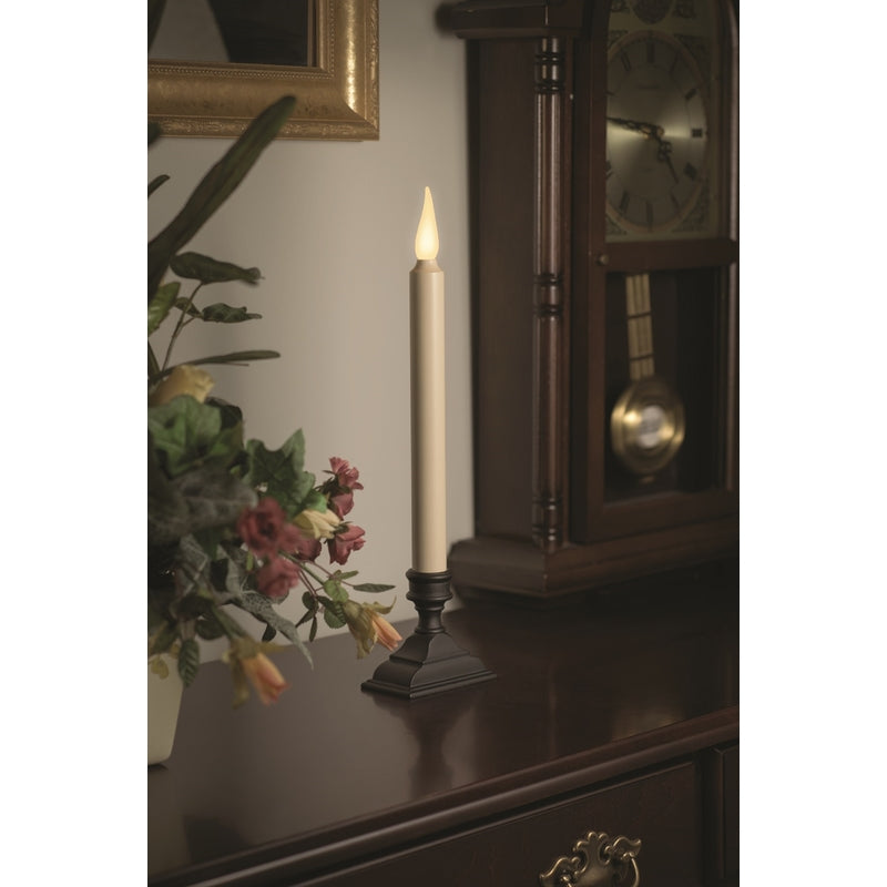 Xodus Innovations Affinity LED Aged Bronze Taper Warm Flame Candle 12.63 in.