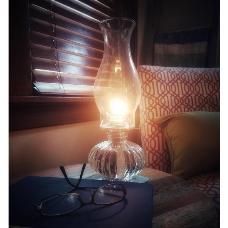 Lamplight Farms Clear Glass 13.81 in. Ellipse Oil Lamp 1 pc