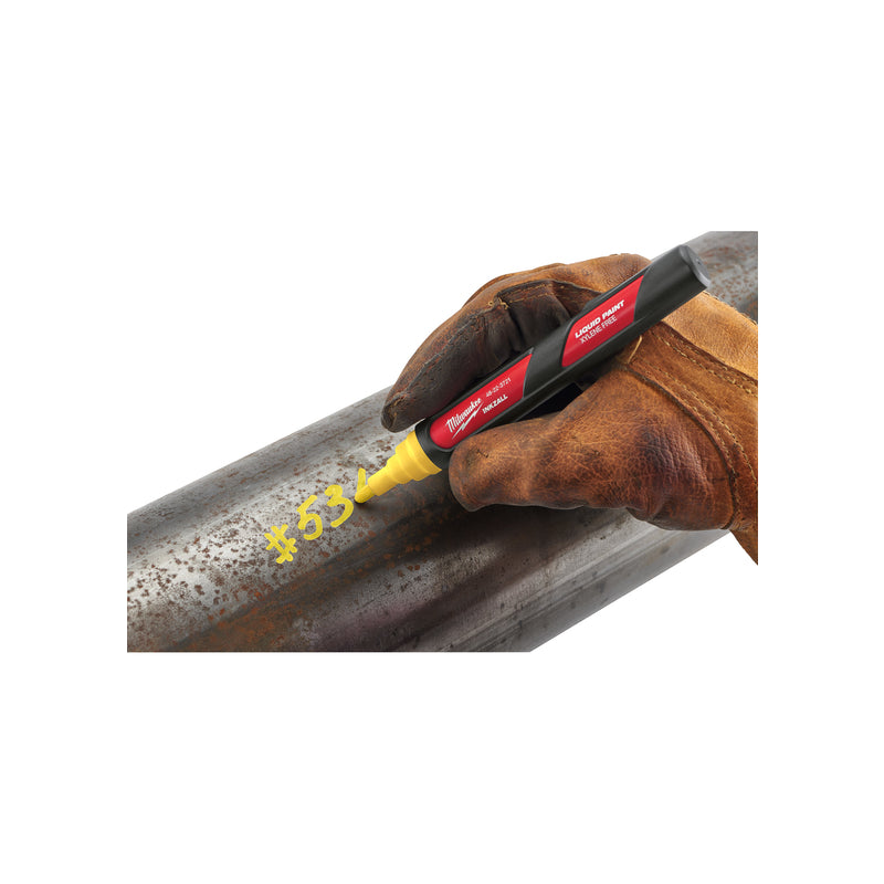 Milwaukee INKZALL Yellow Felt Tip Liquid Paint Marker 1 pk