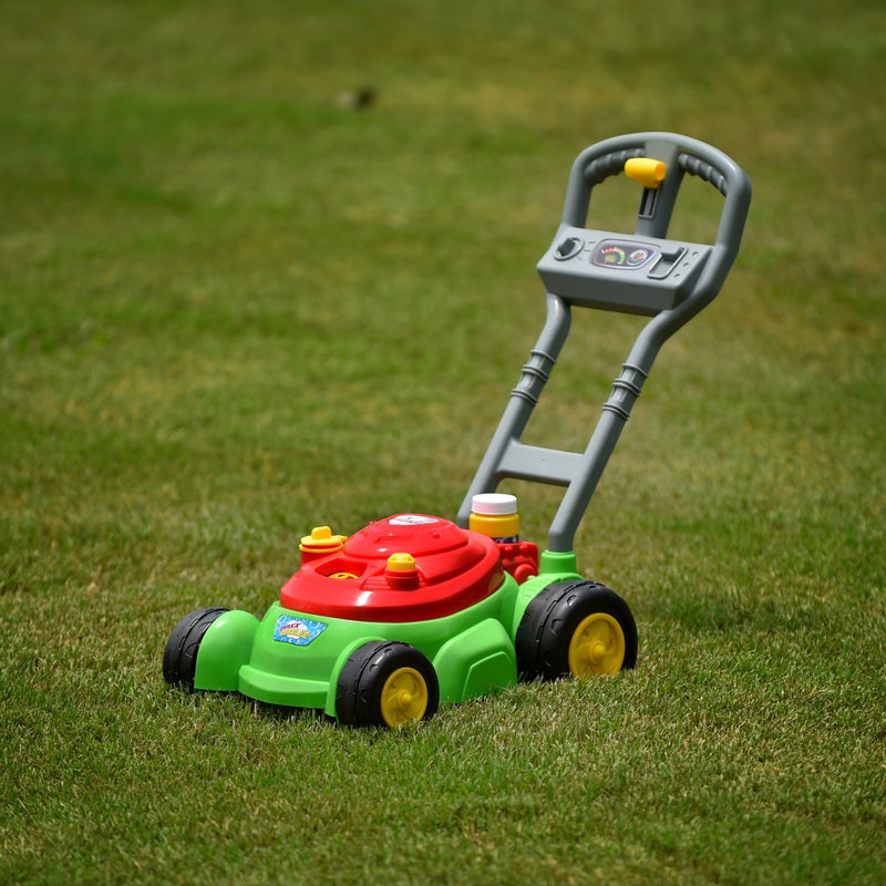 Maxx Bubbles Lawn Mower Bubble Blower Plastic Green/Red 1 pc