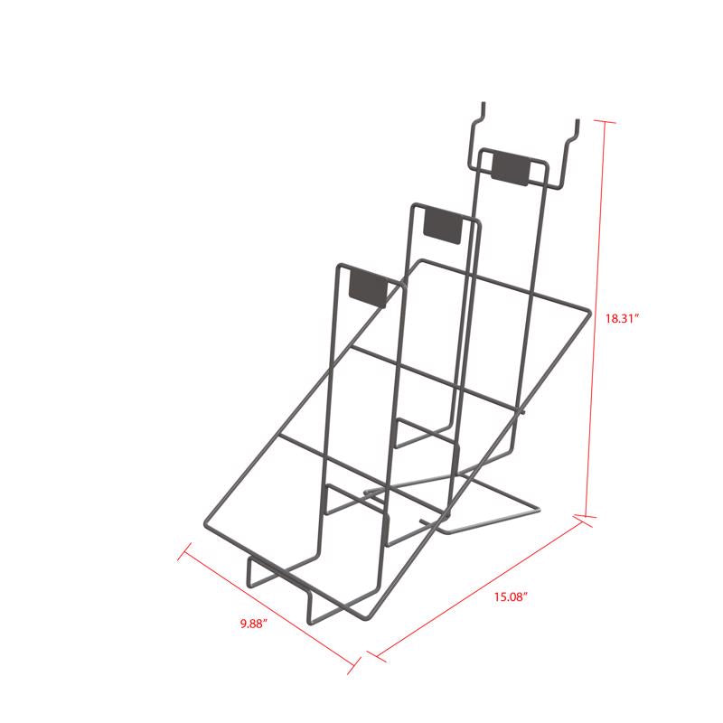 19 in. H X 10 in. W X 16 in. D Black Metal Packaged Sandpaper Pegboard Display
