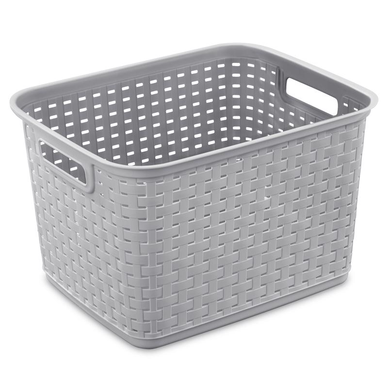 WOVEN BASKET GRY 9.375"H