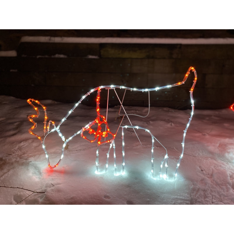 Celebrations LED Multi Feeding Reindeer 31 in. Yard Decor