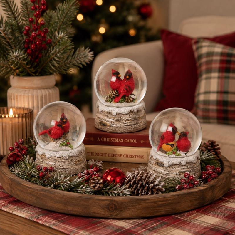 Gerson Multicolored Cardinal Snow Snowglobe 4.25 in.