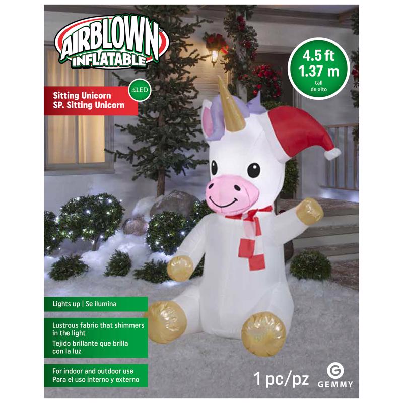 Gemmy Airblown Sitting Unicorn 5 ft. Inflatable