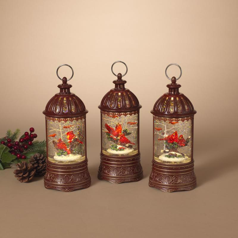 Gerson 10 in. Glass/Metal Musical Spinning Water Globe Multicolored Lantern
