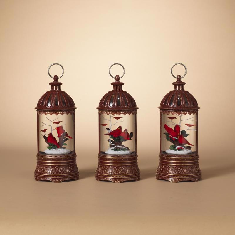 Gerson 10 in. Glass/Metal Musical Spinning Water Globe Multicolored Lantern
