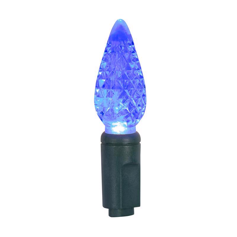 Celebrations Platinum LED C6 Blue 50 ct String Christmas Lights 25 ft.