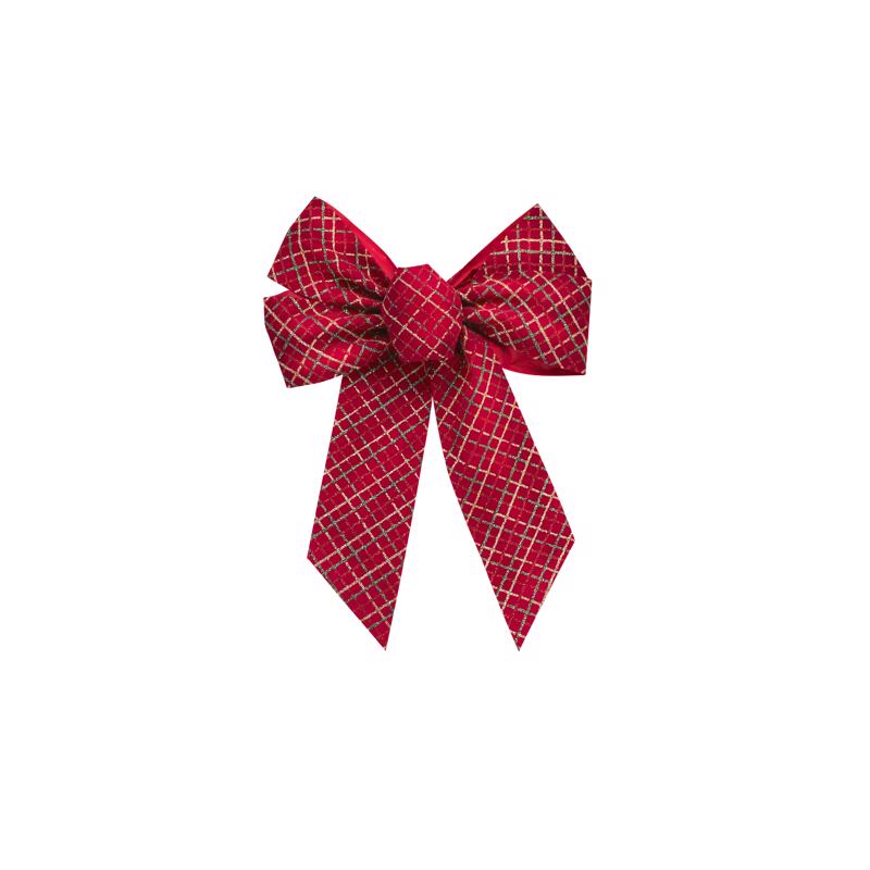 PLAD BOW CHRST BG/GRN/RD