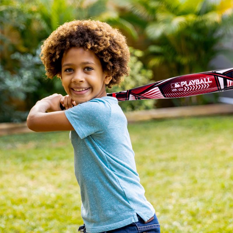 MLB Red Plastic Ball and Bat Set 1 pk