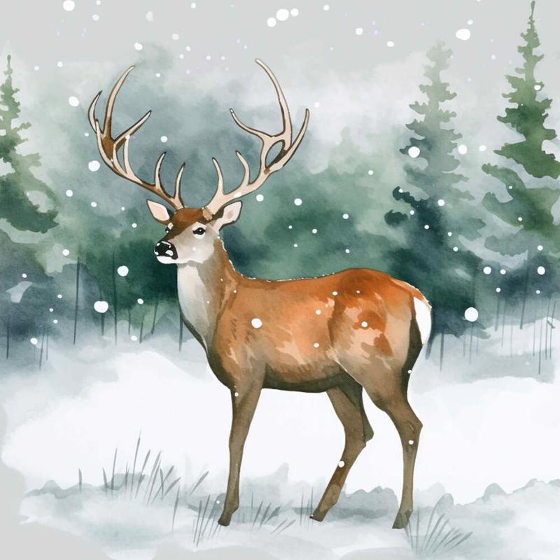 WALL SIGN WINTER DEER