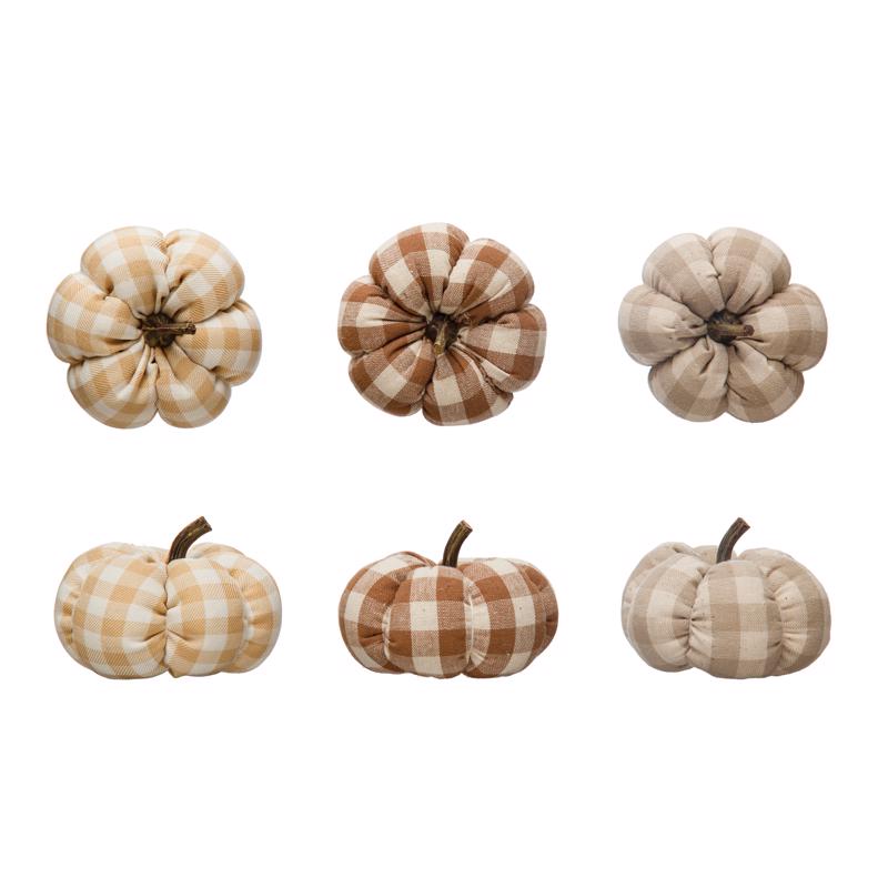 FABRIC PUMPKIN 3" ASST