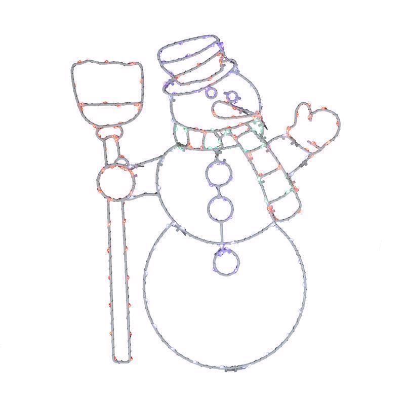 LED Lighted Snowman Window Silhouette, Double Sided Design, Indoor/Outdoor