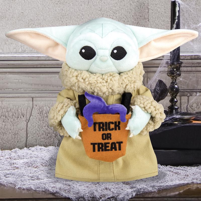 Gemmy 11 in. Animated Plush Grogu with Tentacle Trick or Treat Bag Halloween Decor
