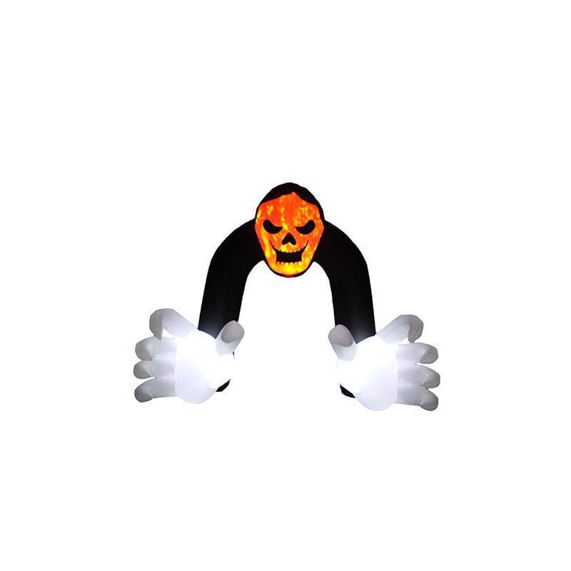 A Holiday Company 13ft Inflatable Halloween Archway with Projection LED Lighting, 9.5 ft Tall, Multi
