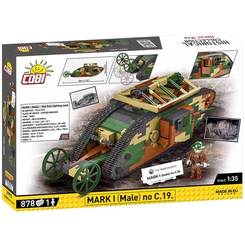 Cobi Mark I Male C19 Block Set Plastic Multicolored 878 pc