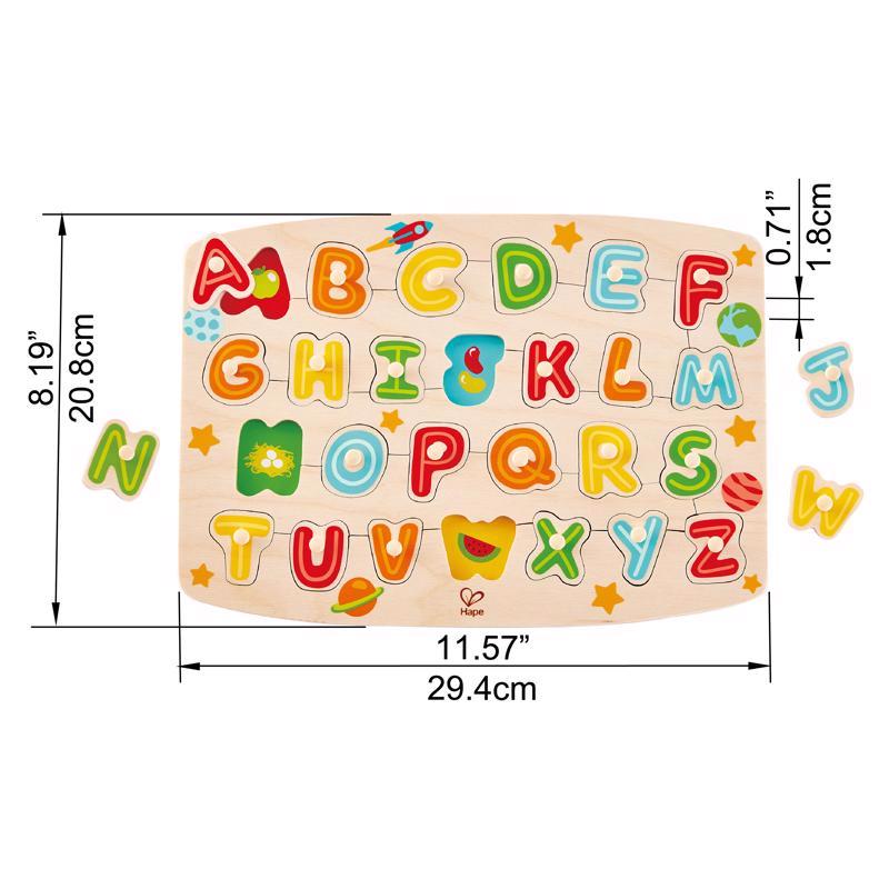 Hape Alphabet Peg Puzzle Multicolored 27 pc