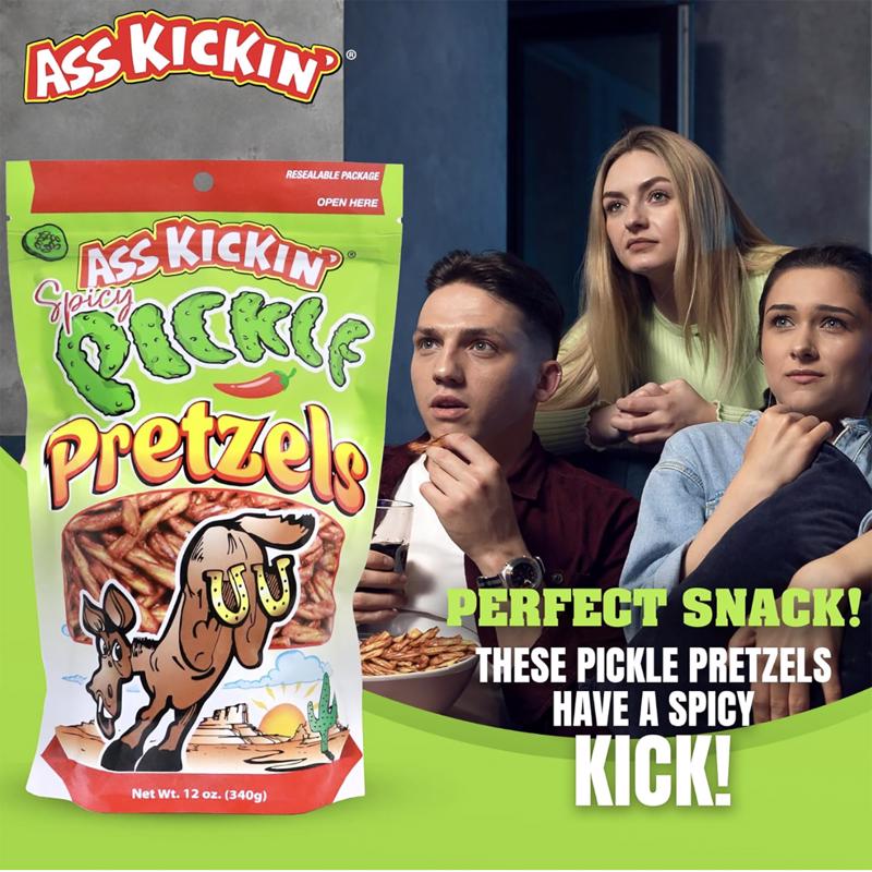 Ass Kickin' Spicy Pickle Pretzels 12 oz Bagged