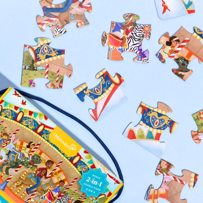 Upbounders Joyful Carousel 2-Sided Jumbo Puzzle for Preschoolers 24 pc