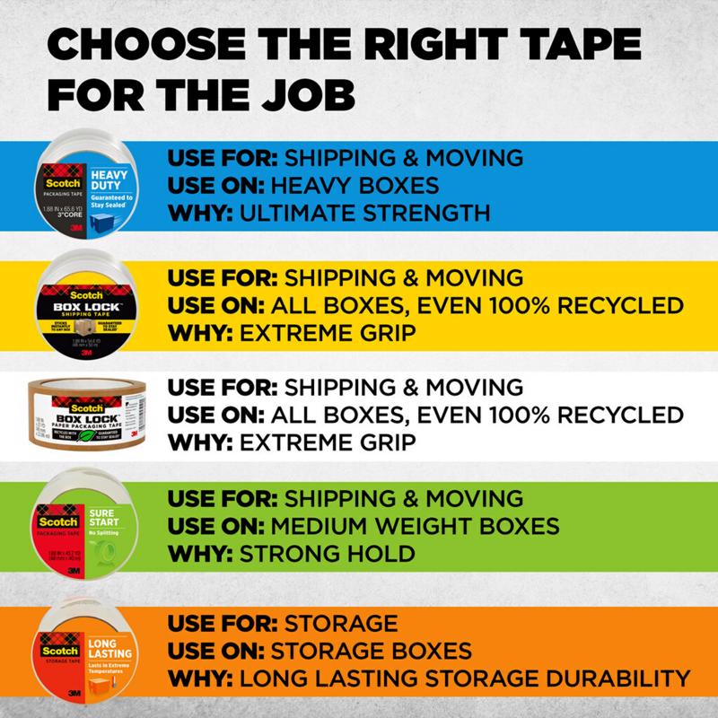Scotch Box Lock 1.88 in. W X 54.6 yd L Shipping Tape