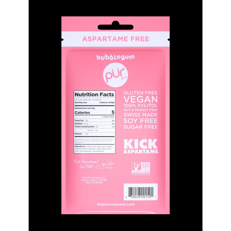 PUR Sugar Free Bubblegum Chewing Gum 1 pk 55 pc