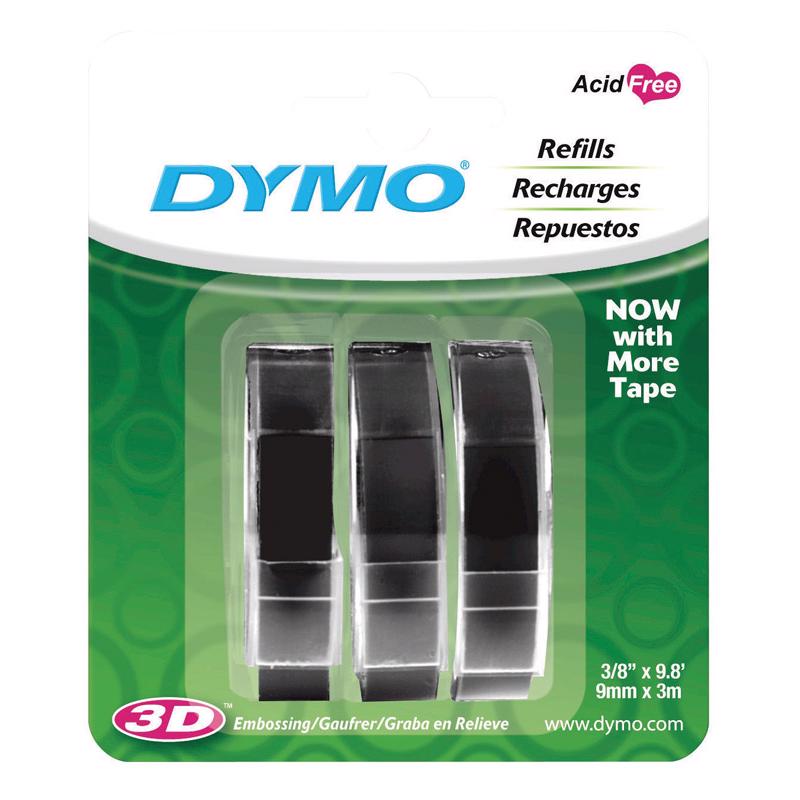 LABEL TAPE3/8X9.8'BLK3PK