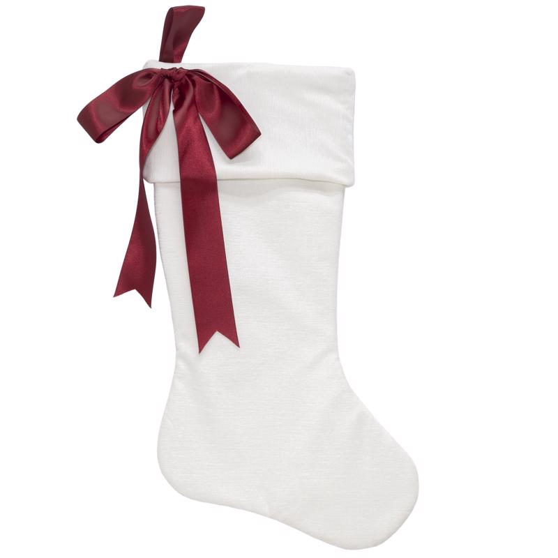 Dyno Red/White Matte W/Bow Christmas Stocking 20 in.