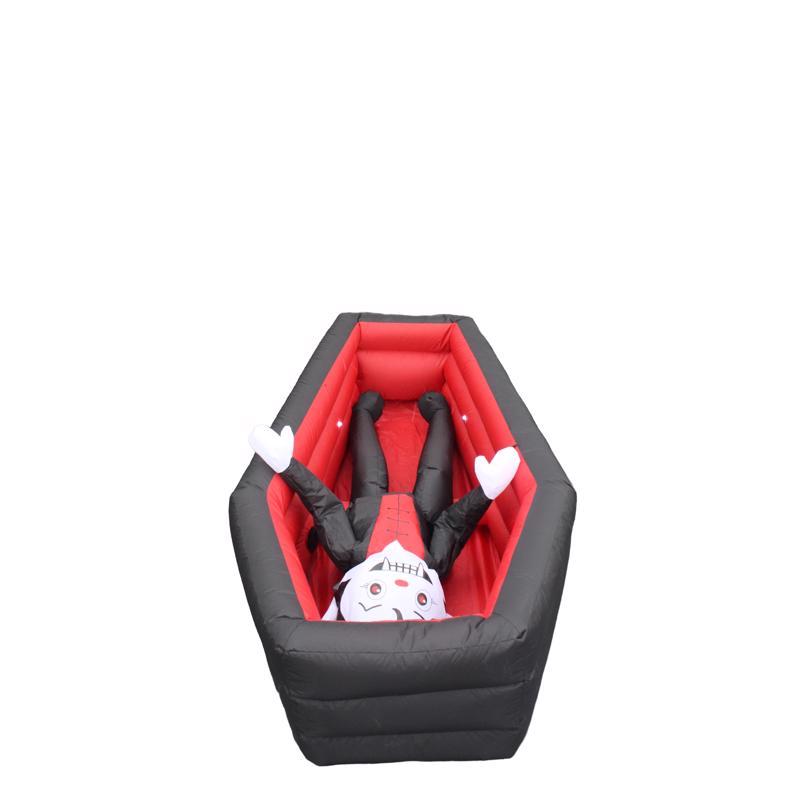 A Holiday Company 6 ft. LED Animated Rising Vampire in Coffin Inflatable