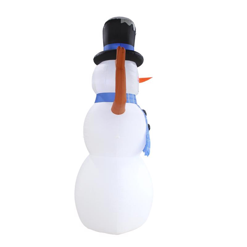 A Holiday Company LED Snow Man Blue Scarf 20 ft. Inflatable