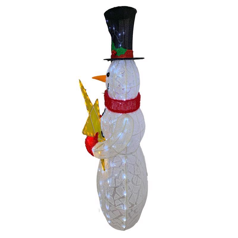 Celebrations LED Snowman with Top Hat, Scarf and Star 52 in. Yard Decor