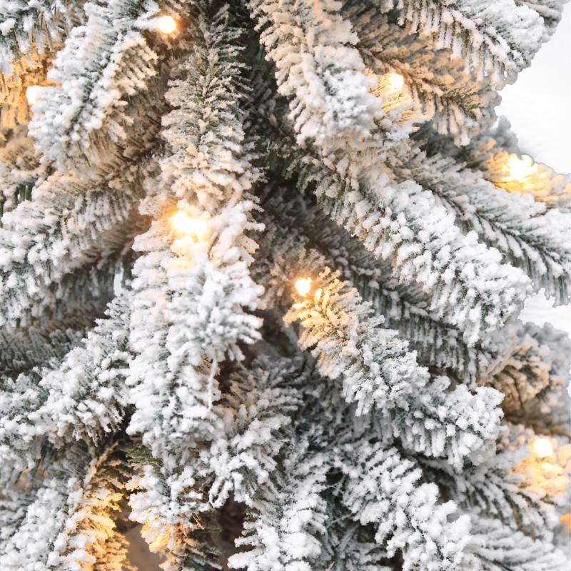 Celebrations 5 ft. Full LED 80 ct Snowy Alpine Entrance Tree