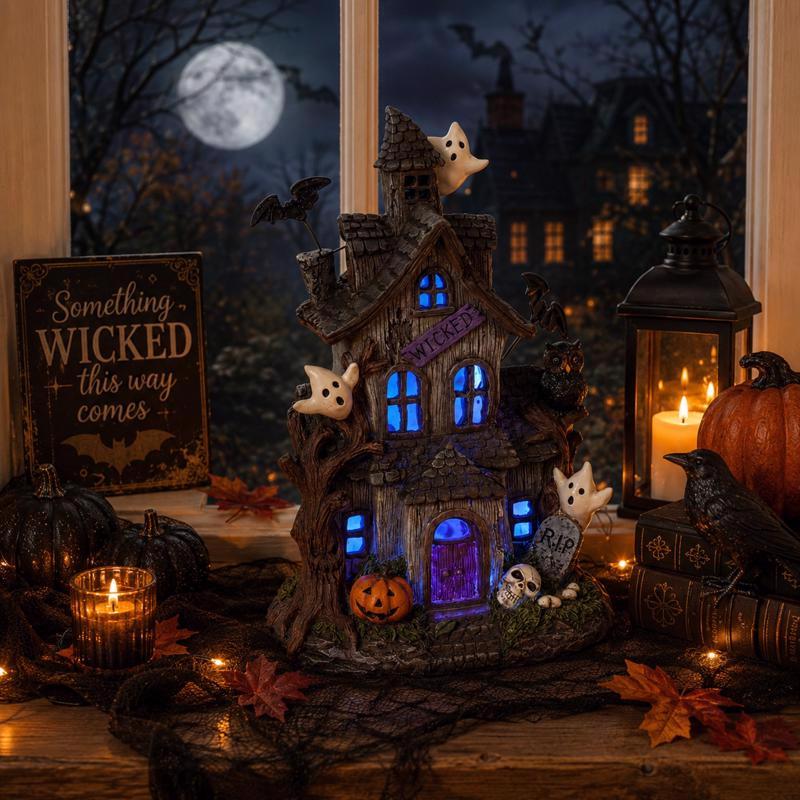 Gerson 12 in. Haunted House Halloween Decor