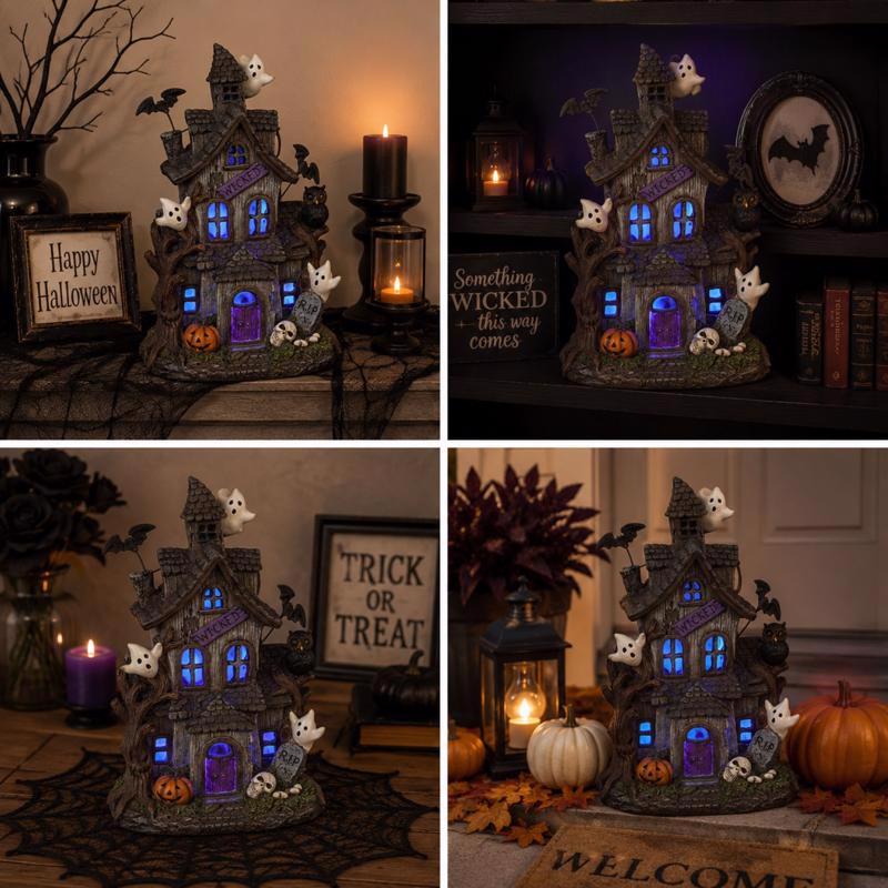 Gerson 12 in. Haunted House Halloween Decor
