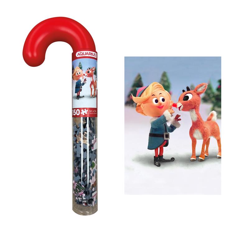 Aquarius Rudolph Puzzle with Candy Cane Multicolored 150 pc