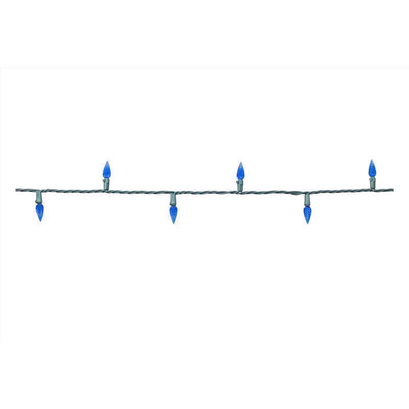 Celebrations Classic LED C6 Blue 100 ct String Christmas Lights 297 ft.