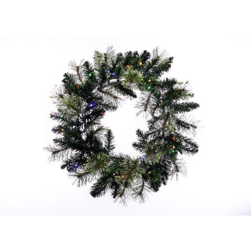 Celebrations LED Prelit Multicolored/Warm White Mixed Pine Wreath